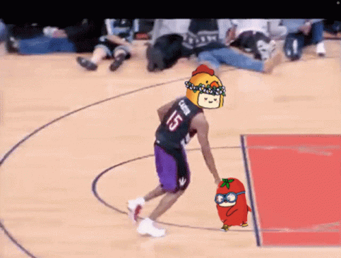 A Cartoon Of A Basketball Player With The Number 35 On His Jersey GIF