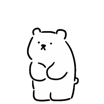 a cartoon of a bear saying thank you with its paw up