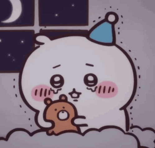 A Cartoon Of A Bear Wearing A Party Hat GIF