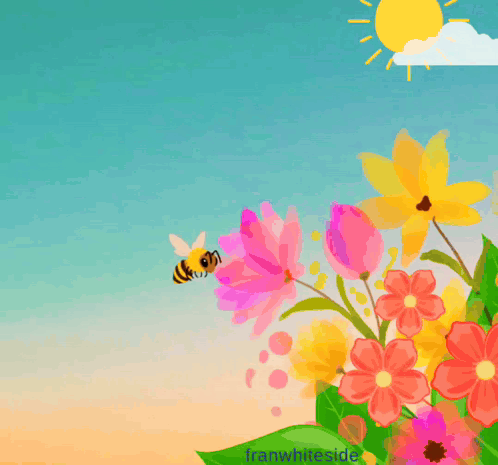 A Cartoon Of A Bird And A Bee With The Word Goo Below GIF