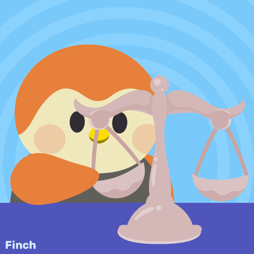 A Cartoon Of A Bird Holding A Scale With The Words Libra Vibe Written Above It GIF