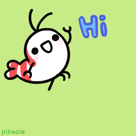 A Cartoon Of A Bird Saying Hi With Pikaole Written Below It GIF