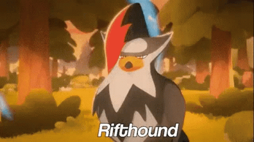 A Cartoon Of A Bird With The Word Rifthound On It GIF