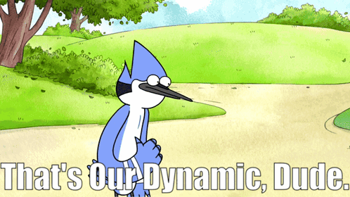 A Cartoon Of A Bird With The Words That 'S Our Dynamic Dude GIF