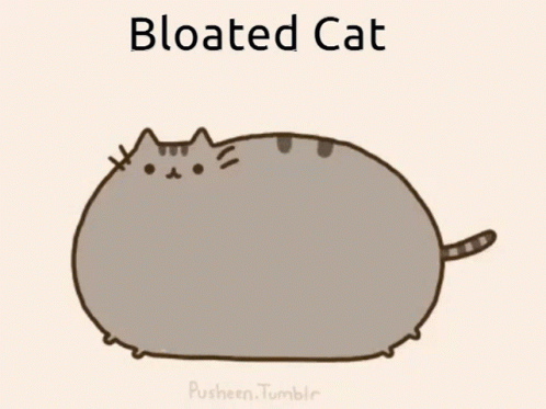 A Cartoon Of A Bloated Cat From Tumblr GIF