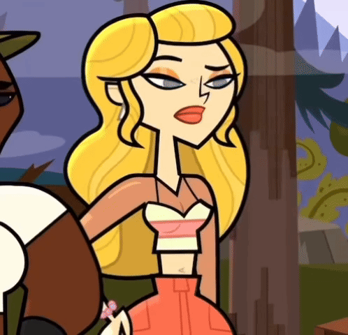 A Cartoon Of A Blonde Woman Standing Next To A Horse GIF