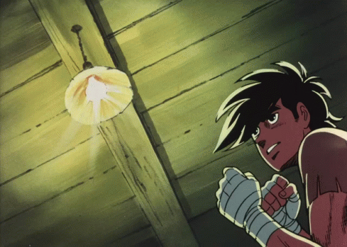 Cartoon Boxer With Hanging Light GIF