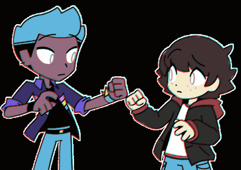 A Cartoon Of A Boy And A Girl Fighting GIF