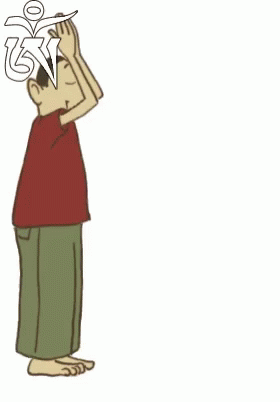 A Cartoon Of A Boy Covering His Face With His Hands GIF