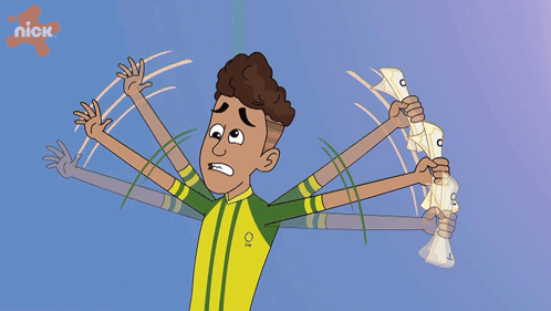 A Cartoon Of A Boy Holding A Piece Of Paper With The Nick Logo In The Background GIF