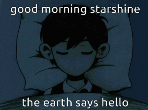 A Cartoon Of A Boy Sleeping With The Words Good Morning Starshine The Earth Says Hello Below Him GIF
