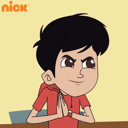 a cartoon of a boy sticking his tongue out with a nick logo in the background