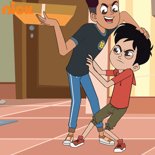 A Cartoon Of A Boy Wearing A Black Shirt With The Number 18 On It GIF