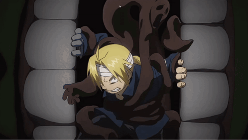 A Cartoon Of A Boy With A Bandage On His Head Is Being Attacked By A Monster GIF