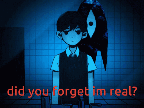 A Cartoon Of A Boy With A Bird Behind Him And The Words " Did You Forget I 'M Real " GIF
