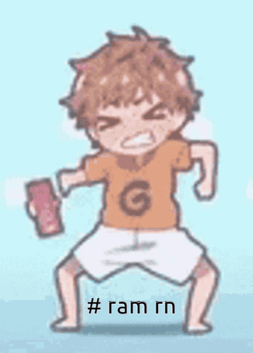 A Cartoon Of A Boy With A G On His Shirt Is Holding A Cell Phone In His Hand . GIF
