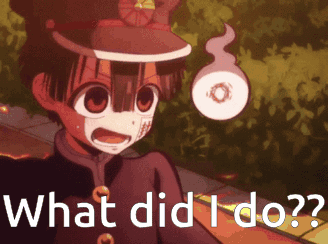 A Cartoon Of A Boy With A Ghost And The Words " What Did I Do " GIF