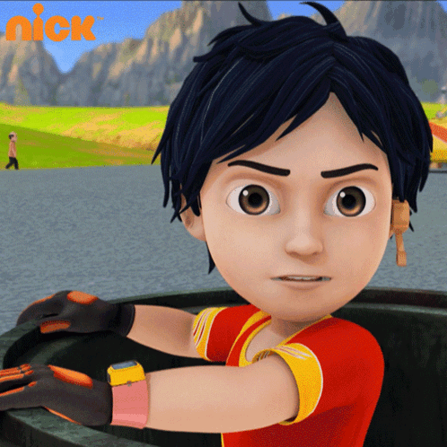 A Cartoon Of A Boy With A Nick Logo Behind Him GIF