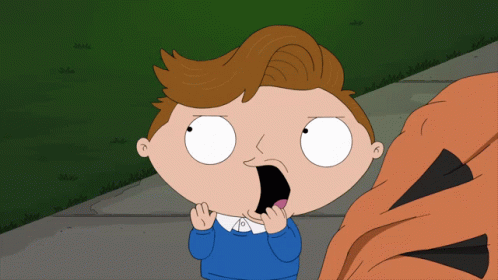 A Cartoon Of A Boy With A Surprised Expression On His Face GIF