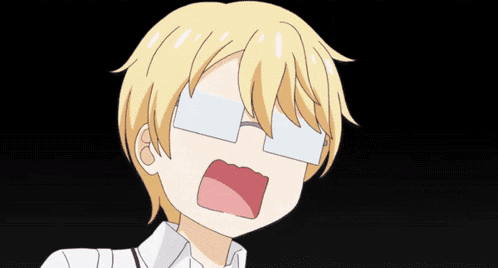 A Cartoon Of A Boy With Glasses Making A Funny Face GIF
