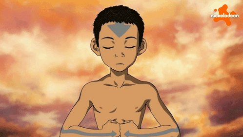 A Cartoon Of A Boy With His Eyes Closed And A Nickelodeon Logo In The Background GIF