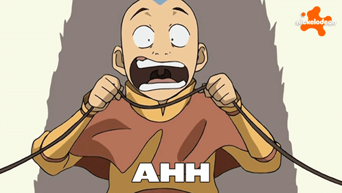 A Cartoon Of A Boy With The Word Ahh On His Shirt GIF