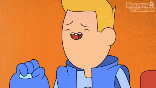 a cartoon of a boy with the words bravest warriors behind him