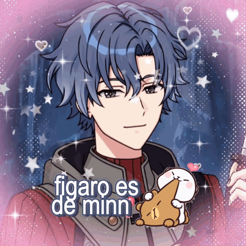 A Cartoon Of A Boy With The Words Figaro Es De Minn On The Bottom GIF