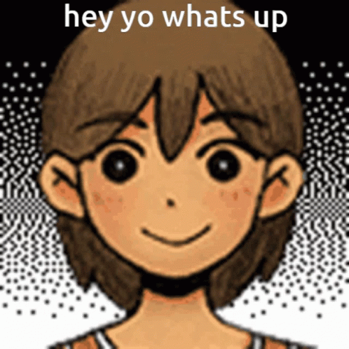 A Cartoon Of A Boy With The Words Hey Yo Whats Up On The Bottom GIF