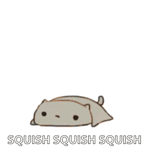 A Cartoon Of A Brown Cat Holding A White Cat With The Words Squish Squish Squish Below It GIF