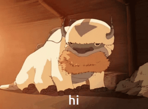 A Cartoon Of A Buffalo With The Word Hi In The Bottom Right Corner GIF