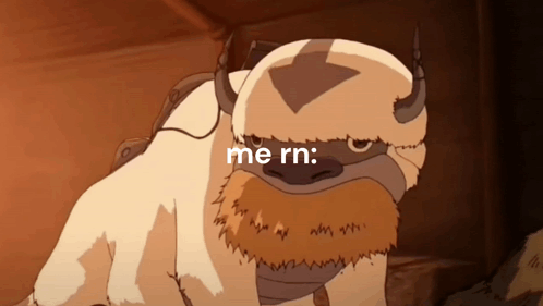 A Cartoon Of A Buffalo With The Words Me Rn Behind It GIF