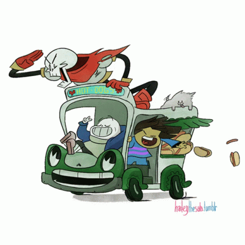 A Cartoon Of A Bus That Says " Way Out " GIF