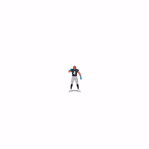 A Cartoon Of A Carolina Panthers Player With The Number 4 On His Jersey GIF