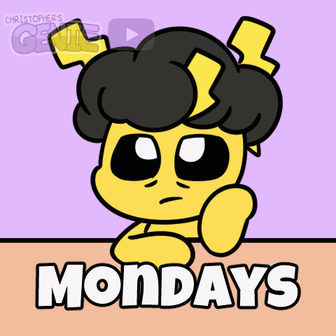 a cartoon of a cartoon character with the words mondays on the bottom
