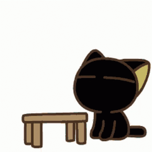 A Cartoon Of A Cat Covering Its Face With Its Hands . GIF