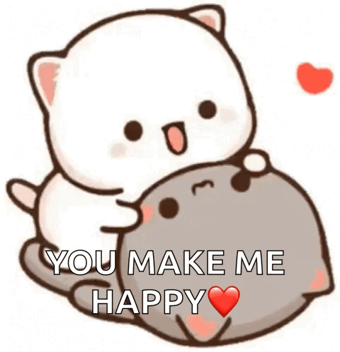 Cat Hugging Another With You Make Me Happy GIF