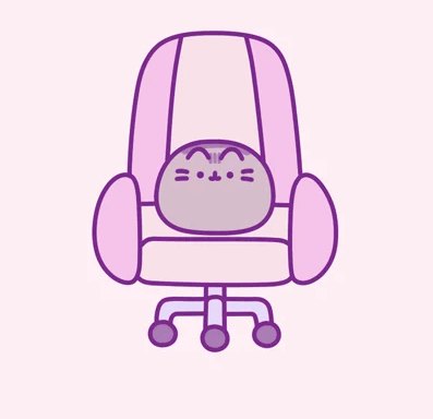 A Cartoon Of A Cat Sitting In A Pink Chair GIF