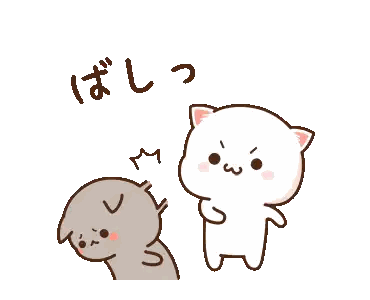 a cartoon of a cat standing next to another cat with chinese writing on it