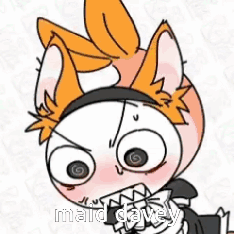 A Cartoon Of A Cat Wearing A Maid Outfit With A Swirl In His Eyes . GIF