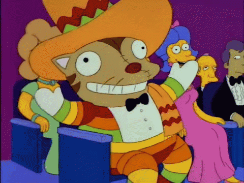 A Cartoon Of A Cat Wearing A Sombrero And A Bow Tie GIF