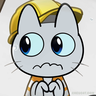 A Cartoon Of A Cat Wearing A Yellow Hat And Scarf GIF