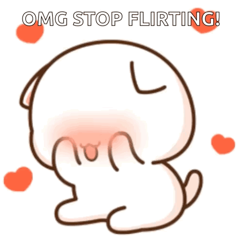 A Cartoon Of A Cat With The Words Omg Stop Flirting GIF