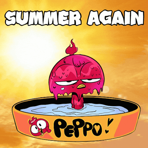 A Cartoon Of A Chicken In A Bowl That Says Peppo GIF
