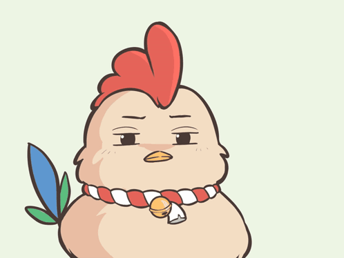 A Cartoon Of A Chicken Taking A Picture With A Camera GIF