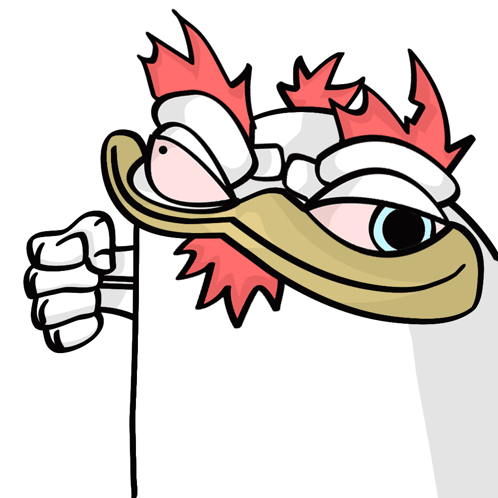 A Cartoon Of A Chicken With A Bandage On Its Head GIF