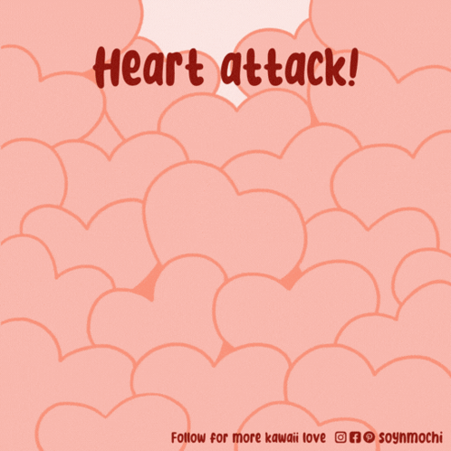 A Cartoon Of A Corgi Surrounded By Hearts With The Words Heart Attack Below It GIF