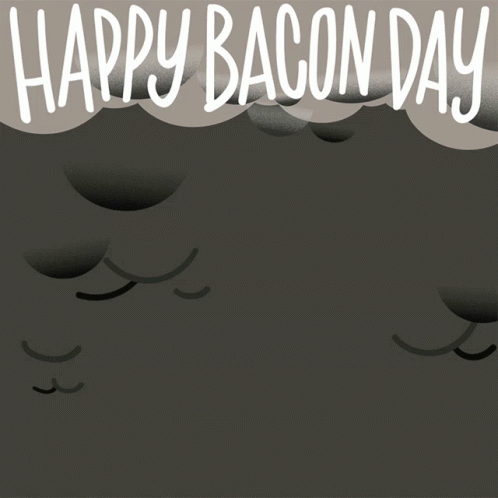 A Cartoon Of A Crocodile Holding An Umbrella With The Words Happy Bacon Day Behind Him GIF