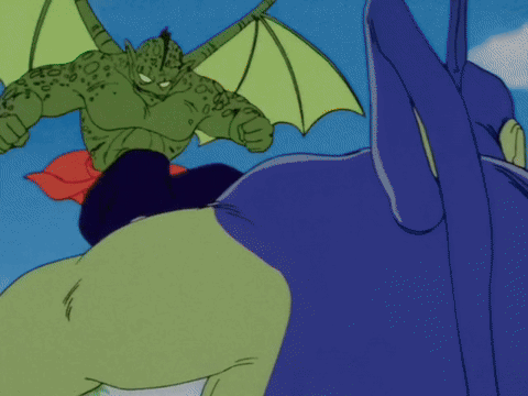 A Cartoon Of A Dinosaur With Its Mouth Open And Sharp Teeth GIF