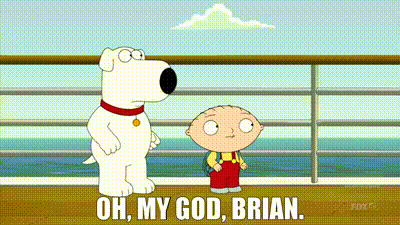 A Cartoon Of A Dog And A Boy Standing Next To Each Other On A Boat . GIF